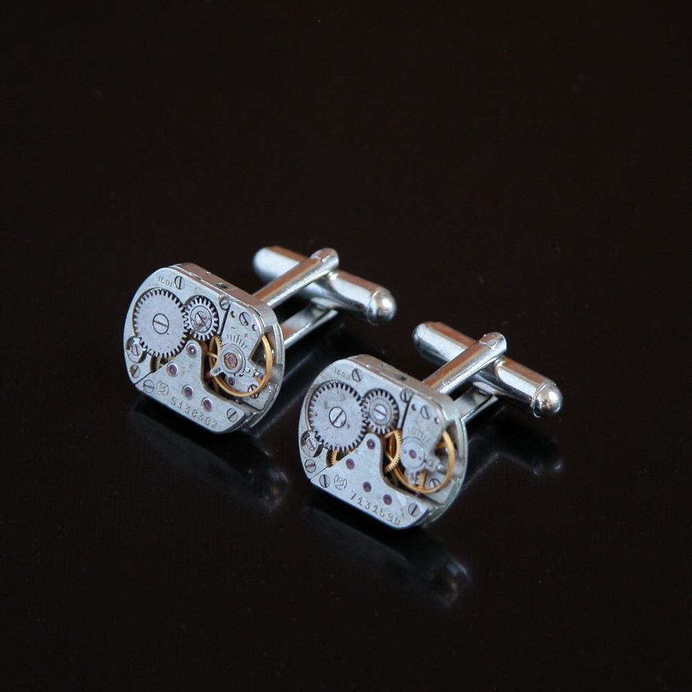 STEAMPUNK CUFFLINKS Watch Movement Parts Gear